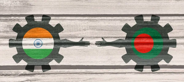 Web Banner, κεφαλίδα πρότυπο διάταξης. Πολιτικό και οικονομική σχέση μεταξύ της Ινδίας και του Μπαγκλαντές — Φωτογραφία Αρχείου