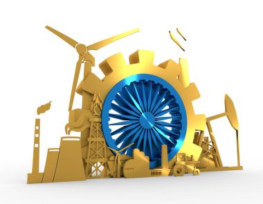 Hindistan bayrağı öğe ile enerji ve güç Icons set