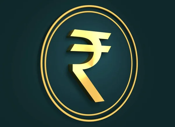 Golden Indian Rupee symbol — Stock Photo, Image