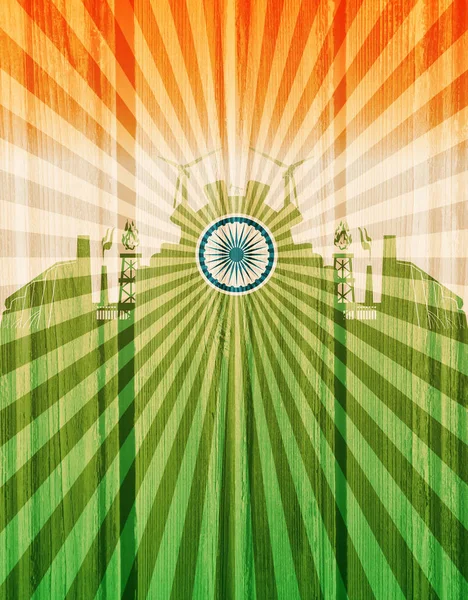 Energy and Power icons set with India flag — Stock Photo, Image