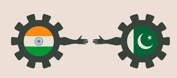 Web Banner, κεφαλίδα πρότυπο διάταξης. Πολιτικό και οικονομική σχέση μεταξύ Ινδίας και Πακιστάν — Διανυσματικό Αρχείο