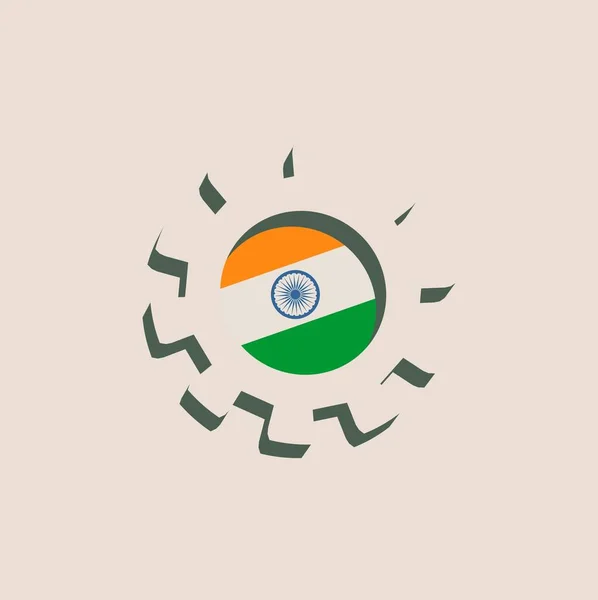 3D kugghjulet med Indien flagga — Stock vektor
