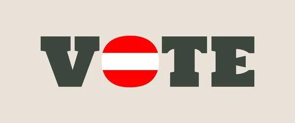 投票词与奥地利国旗 — 图库矢量图片