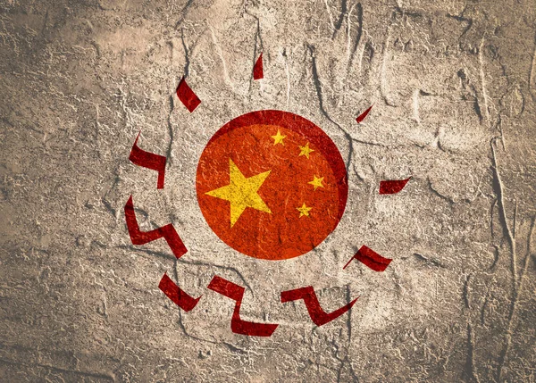 3d Zahnrad mit China-Flagge — Stockfoto