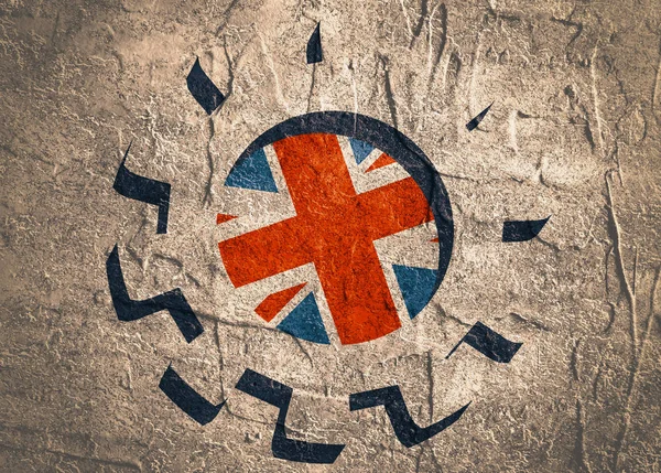 Roue d'engrenage 3D avec drapeau britannique — Photo