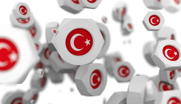 Горіхи левітації Група з прапором, Туреччина — стокове фото