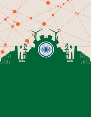 Hindistan bayrağı ile enerji ve güç Icons set