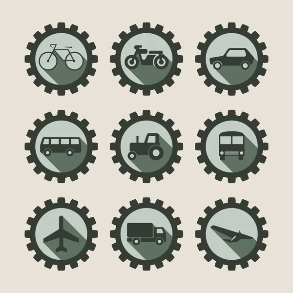 Conjunto de iconos de transporte — Vector de stock