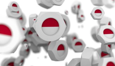 Endonezya bayrağı ile fındık havaya yükselme grubu