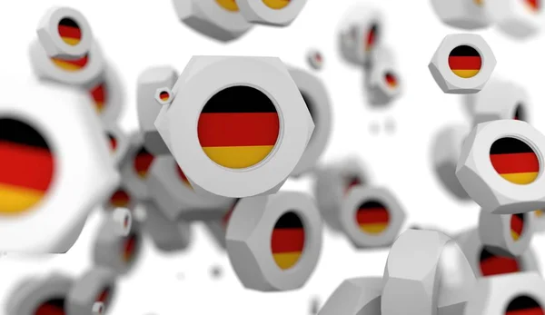 Grupo de levitación de frutos secos con bandera de Alemania — Foto de Stock
