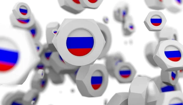 Noten levitatie groep met de vlag van de Russische — Stockfoto