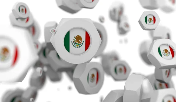 Noten levitatie groep met de vlag van de Mexico — Stockfoto