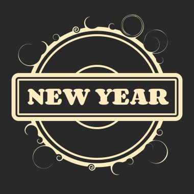 Noel ve yeni yıl kutlama kartı. Dekoratif damgası