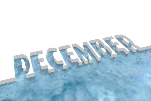 December word cutout in ice — Stock Photo, Image