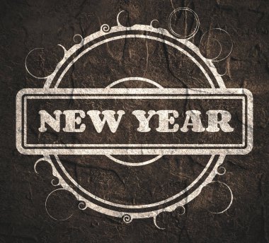 Noel ve yeni yıl kutlama kartı. Dekoratif damgası