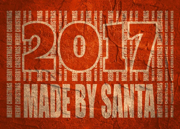 Nowy rok i Boże Narodzenie celebracja karta. Wykonane przez Santa tekstu — Zdjęcie stockowe