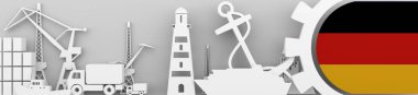 Almanya bayrağı ile kargo bağlantı noktası göreli Icons set