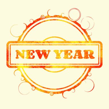 Noel ve yeni yıl kutlama kartı. Dekoratif damgası