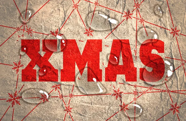 Merry Christmas tekst op de achtergrond van de sneeuwvlokken — Stockfoto