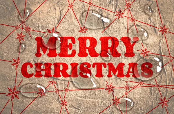 Merry Christmas text on snowflakes backdrop — Stock Photo, Image