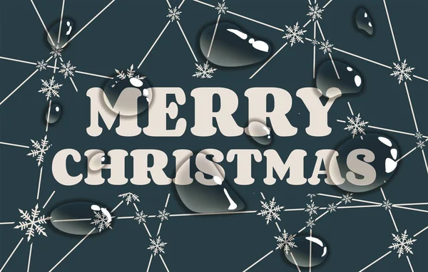 Merry Christmas tekst op de achtergrond van de sneeuwvlokken — Stockfoto