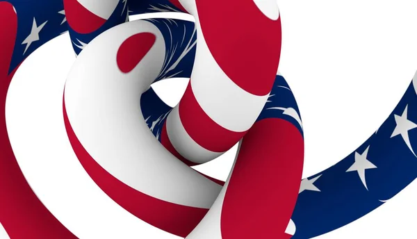 Spiral knot textured by USA flag — Stock Photo, Image