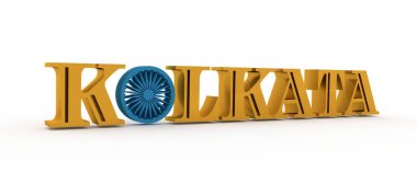 Kolkata şehir adını bayrak renkleri ile harf O tarz