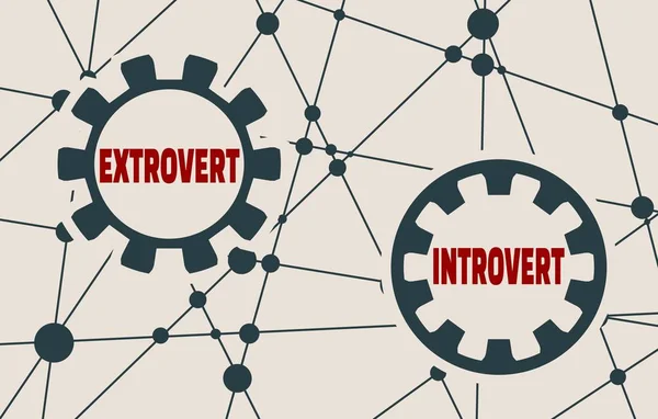 Métaphore extravertie vs introvertie — Image vectorielle