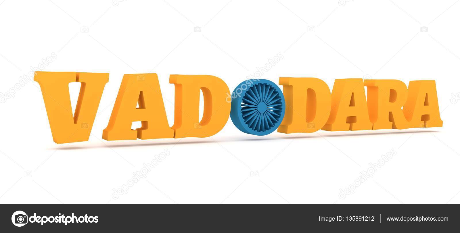 Nome Di Città Di Vadodara Con Colori Della Bandiera In Stile