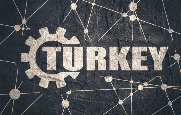 Turkey word build in gear — Stock Photo, Image