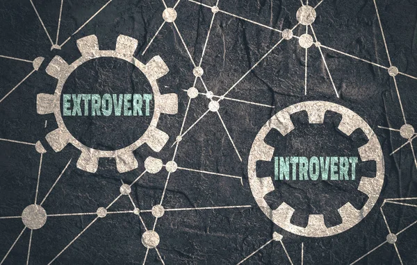 Extrovertierte gegen introvertierte Metapher — Stockfoto