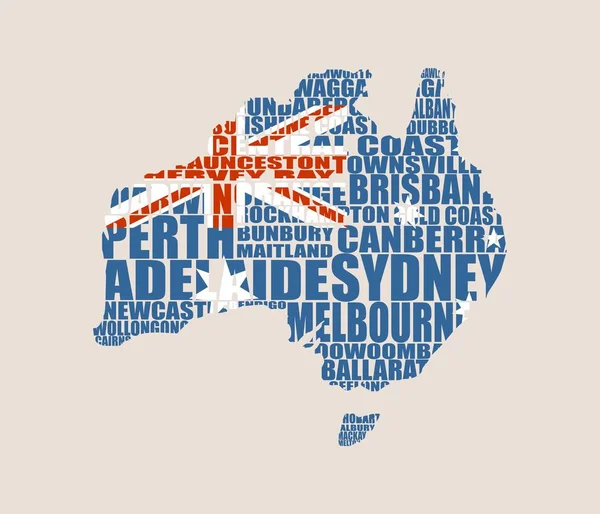 Mapa online de Australia — Vector de stock