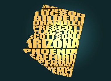 Arizona devlet Word bulut Haritası