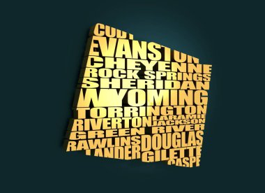 Wyoming devlet Word bulut Haritası