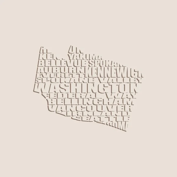 Carte nuage de mots de Washington état — Image vectorielle
