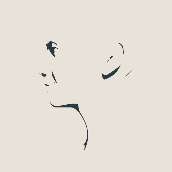 Silhouette de la tête. Vue du profil du visage . — Image vectorielle