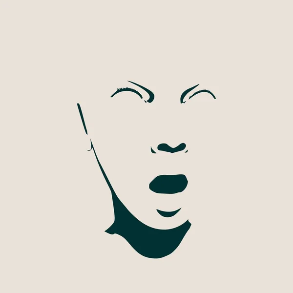 Mujer avatar expresiones cara emociones vector ilustración . — Archivo Imágenes Vectoriales