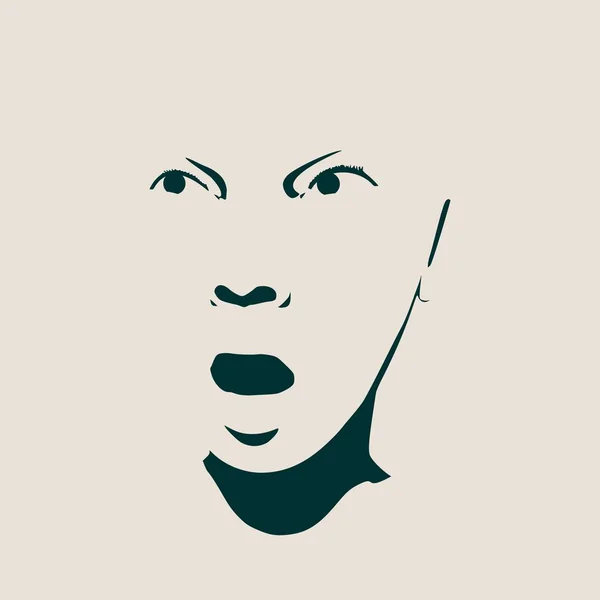 Mujer avatar expresiones cara emociones vector ilustración . — Vector de stock