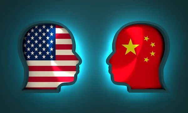 Relaciones políticas y económicas entre Estados Unidos y China — Foto de Stock