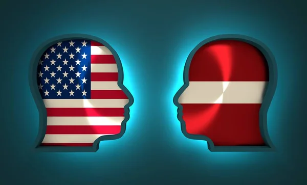 Politisk og økonomisk forhold mellom USA og Latvia – stockfoto