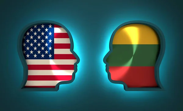 Politic and economic relationship between USA and Lithuania — Stock Photo, Image