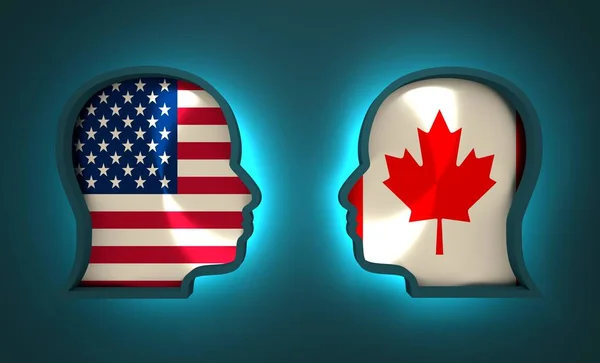 Politic and economic relationship between USA and Canada — Stock Photo, Image
