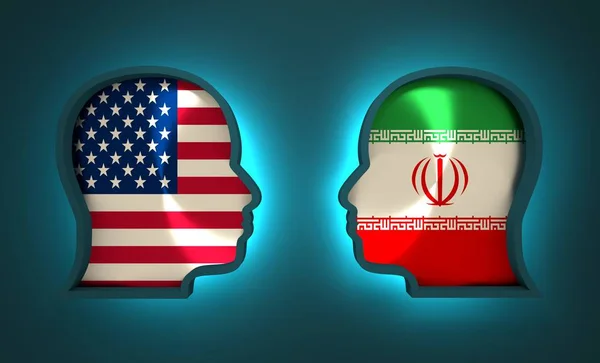Politic and economic relationship between USA and Iran — Stock Photo, Image