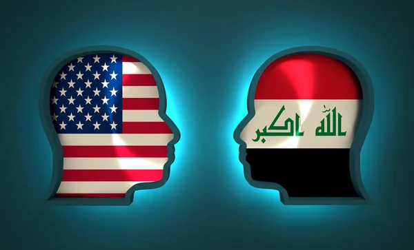 Politic and economic relationship between USA and Iraq — Stock Photo, Image