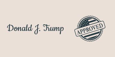 Donald Trump signature and rubber stamp clipart