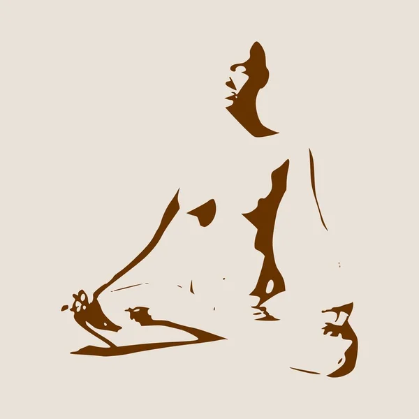 Frauensilhouette. Lotus-Pose für die Meditation — Stockvektor