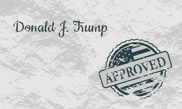 Donald trump signatur und gummistempel — Stockvektor