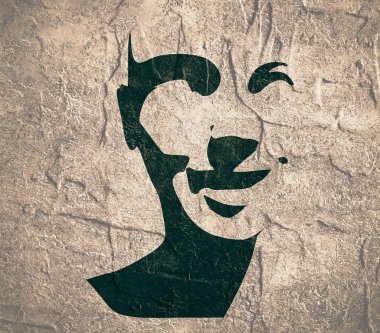 Kafa siluet. Yüz Önden Görünüm.