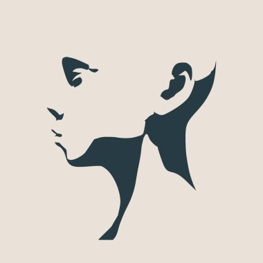 Kafa siluet. Yüz profil görünümü.