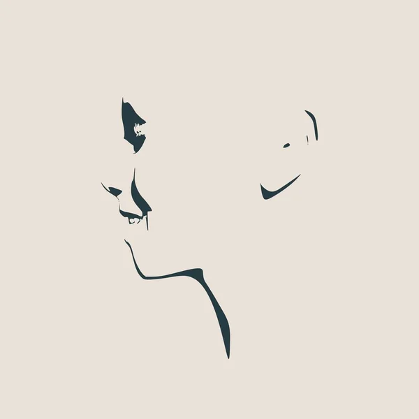 Belle femme souriante visage — Image vectorielle